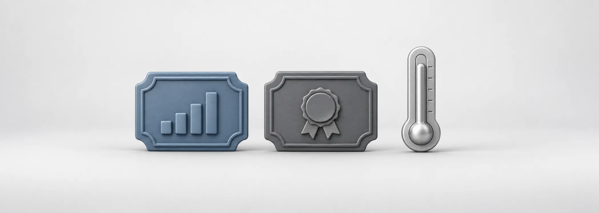 Steel-blue stock and graphite bond certificates beside a silver thermometer, symbolizing inflation pressure on both assets.