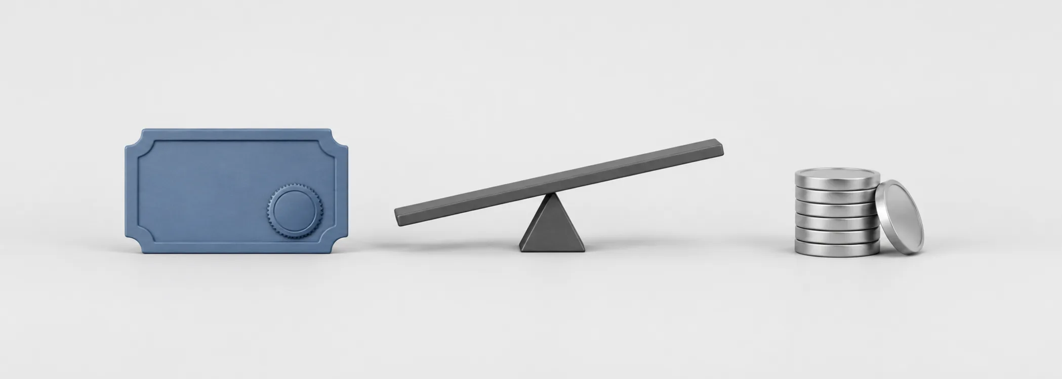 A steel-blue bond certificate, graphite seesaw and silver coins represent bond prices and yields moving in opposite directions.