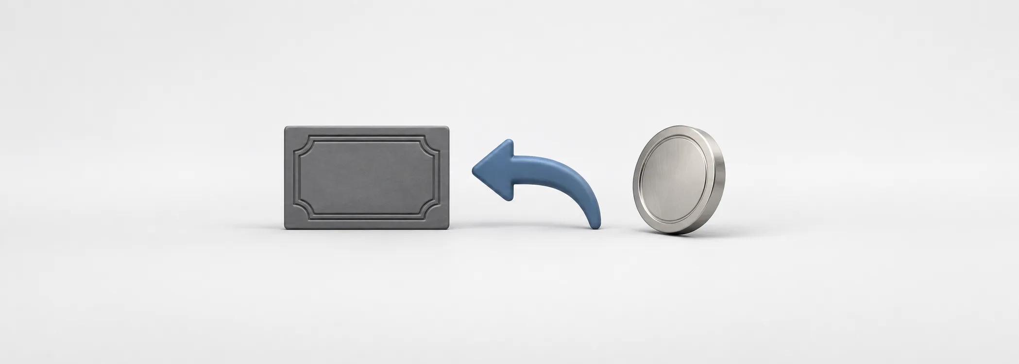 A graphite stock certificate, a steel-blue return arrow and a silver coin represent borrowed shares that must be returned.